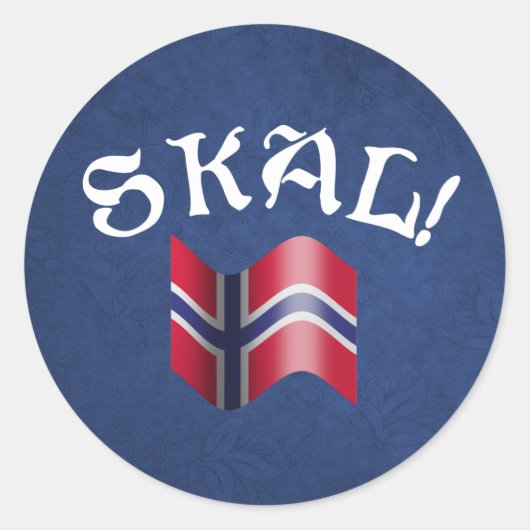 Skal Norwegian Flag Norway Drink Toast Ronde Sticker (Voorkant)