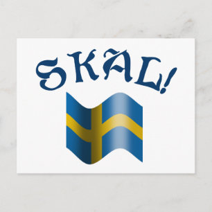 Skal Swedish Flag Toast uit Zweden Briefkaart