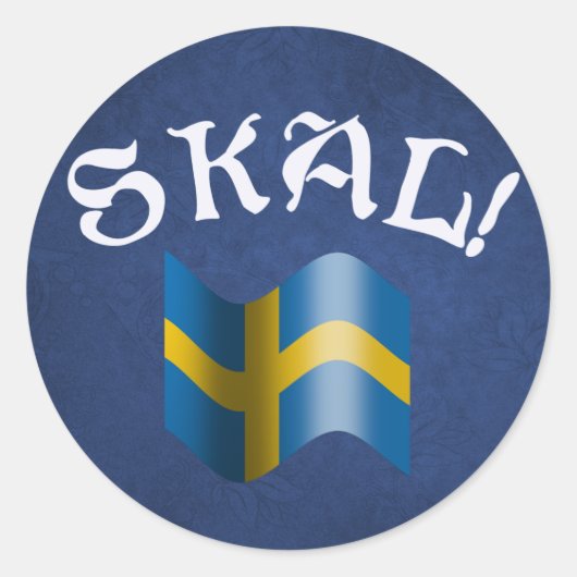 Skal Swedish Flag Toast uit Zweden Ronde Sticker (Voorkant)