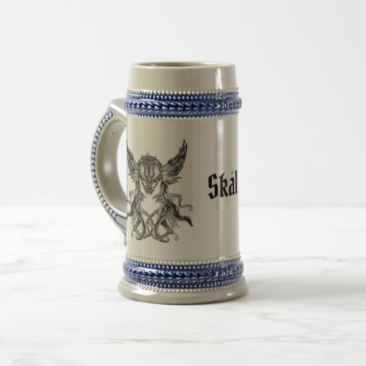 Skal Valkyrie Beer Stein Bierpul (Voorkant links)