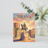 Skanderbegplein Albanië Briefkaart (Staand voorkant)