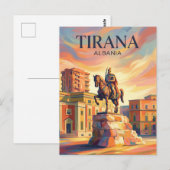Skanderbegplein Albanië Briefkaart (Voorkant / Achterkant)