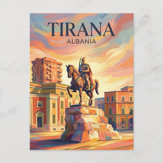 Skanderbegplein Albanië Briefkaart (Voorkant)