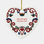 Skandinavisch Hart 25 Jaar samen Keramisch Ornament (Achterkant)