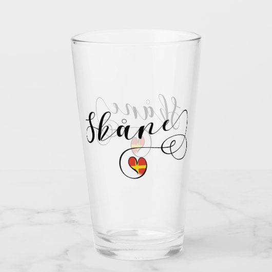 Skåne Flag Heart, Zweden, Scania Glas (Voorkant)