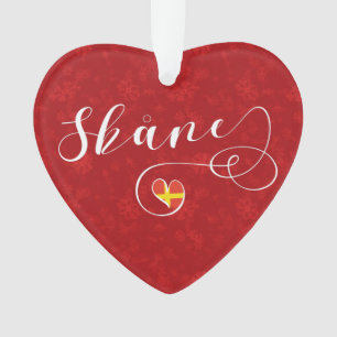 Skåne Flag Heart, Zweden, Scania Ornament