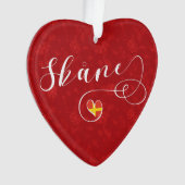 Skåne Flag Heart, Zweden, Scania Ornament (voorkant)