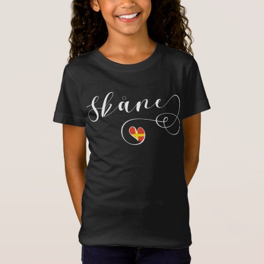 Skåne Flag Heart, Zweden, Scania T-Shirt (Voorkant)