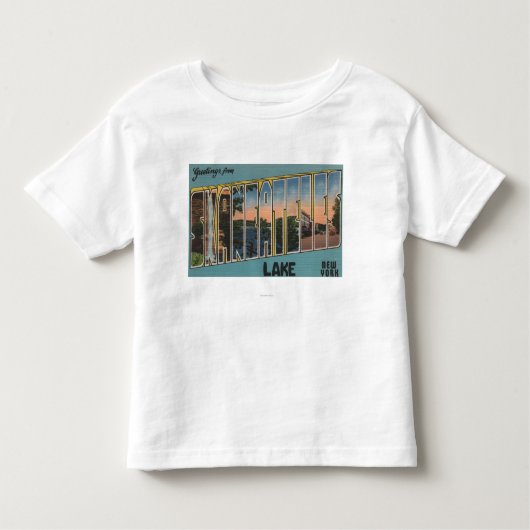 Skaneateles Lake, New York - grote letterscènes Kinder Shirts (Voorkant)