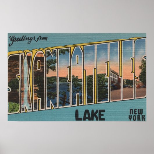 Skaneateles Lake, New York - grote letterscènes Poster (Voorkant)