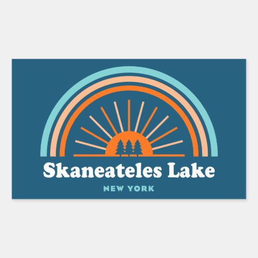 Skaneateles Lake New York Rainbow Rechthoekige Sticker (Voorkant)