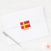 Skåneland vlag met naam ronde sticker (Envelop)