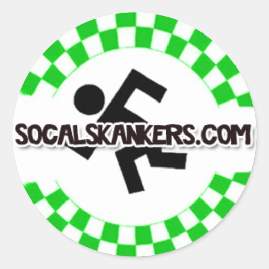 Skankin' (Wit) Ronde Sticker (Voorkant)