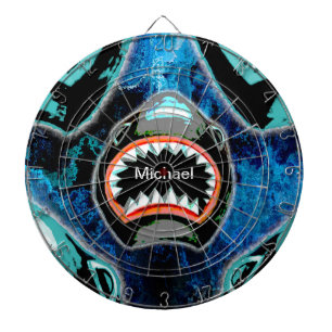 Skark Mania Funny Cartoon Illustratie Dartbord