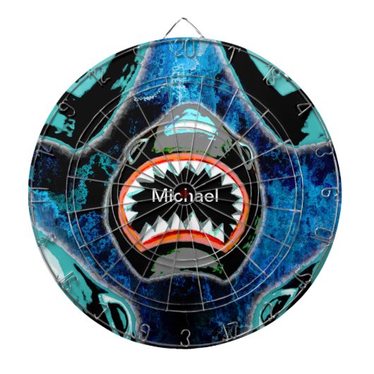 Skark Mania Funny Cartoon Illustratie Dartbord (Voorkant)