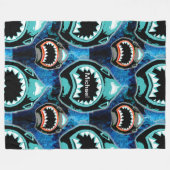 Skark Mania Funny Cartoon Illustratie Fleece Deken (Voorkant (Horizontaal))