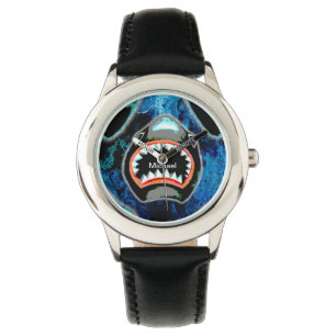 Skark Mania Funny Cartoon Illustratie Horloge