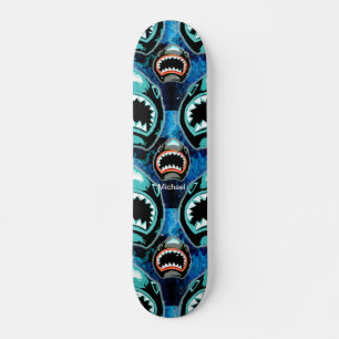 Skark Mania Funny Cartoon Illustratie Persoonlijk Skateboard