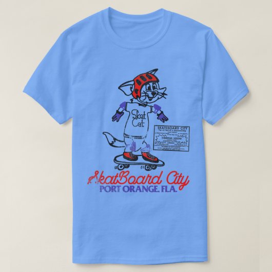  SkatBoard Stadshaven Sinaasappel Fla Schaats Park T-shirt (Design voorkant)