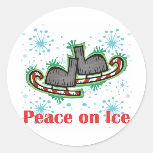 Skate Chick Vrede Op IJs Ronde Sticker (Voorkant)