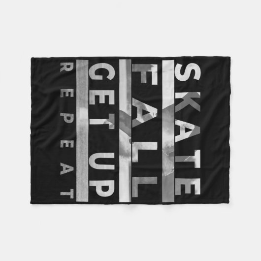Skate Fall Get Up Repeat - Funny Skateboarding Ska Fleece Deken (Voorkant (Horizontaal))