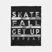 Skate Fall Get Up Repeat - Funny Skateboarding Ska Fleece Deken (Voorkant)