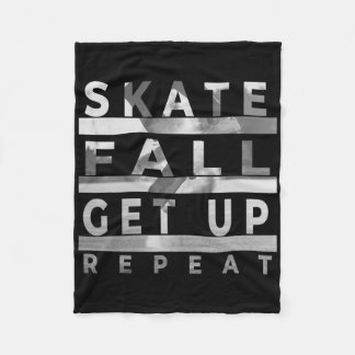 Skate Fall Get Up Repeat - Funny Skateboarding Ska Fleece Deken