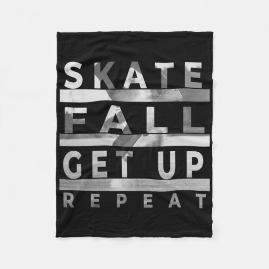 Skate Fall Get Up Repeat - Funny Skateboarding Ska Fleece Deken (Voorkant)