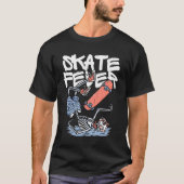 Skate Fever – Skeleton Skater Street Art Design T-shirt (Voorkant)