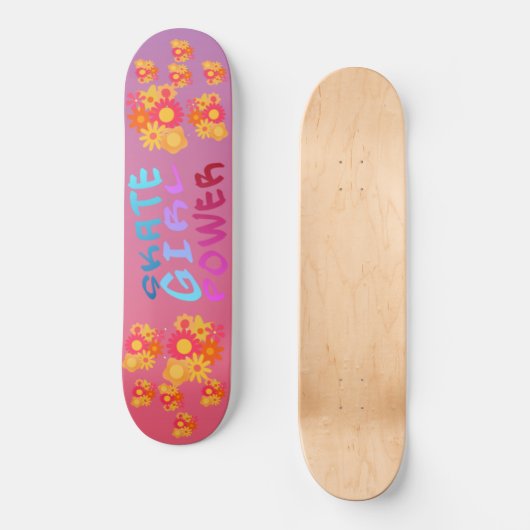 Skate Girl Power Persoonlijk Skateboard (Voorkant)