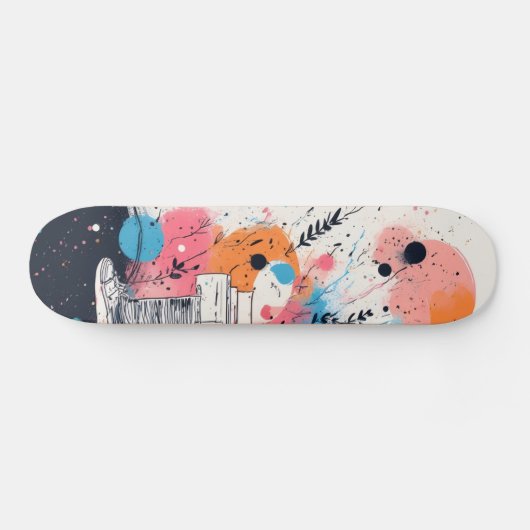 Skate into the Future: Neon Pink Edition Persoonlijk Skateboard (Horizontaal)