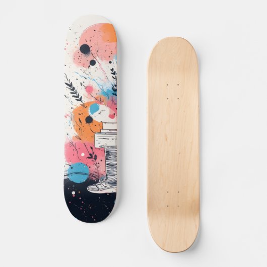 Skate into the Future: Neon Pink Edition Persoonlijk Skateboard (Voorkant)