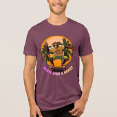 Skate Like a Beast Cool Chimpanzee Skater Design Tri-Blend Shirt (Voorkant)