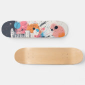 Skate naar de Toekomst: Neon Roze Editie Persoonlijk Skateboard (Horizontaal)