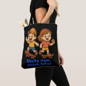 Skate Now, Snack Later – Fun Skater Design Tote Bag (Dichtbij)