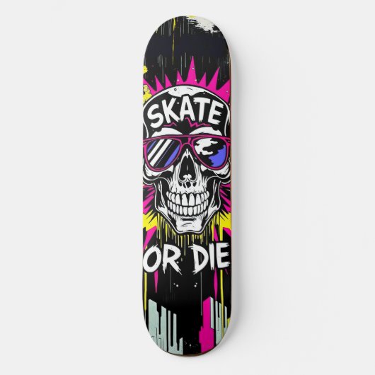 Skate or Die Nº4 - Skateboard Deck - Punk Grunge (Voorkant)