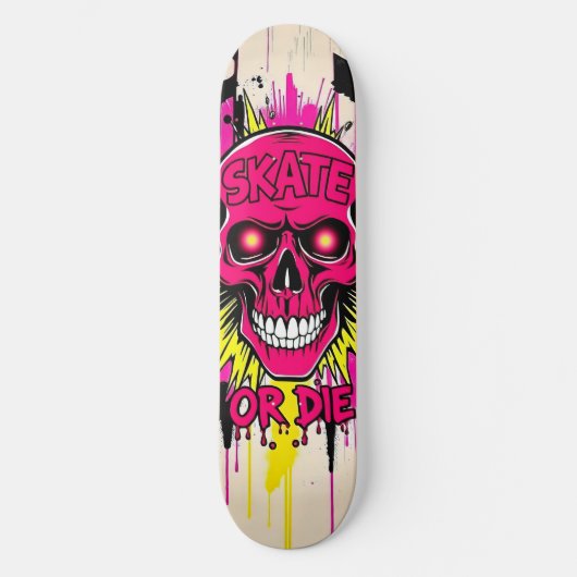 Skate or Die Nº5 - Skateboard Deck - Punk Grunge (Voorkant)