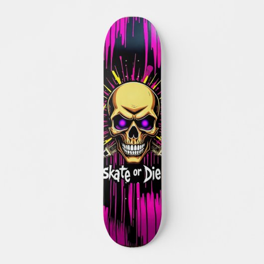 Skate or Die Nº8 - Skateboard Deck - Punk Grunge (Voorkant)