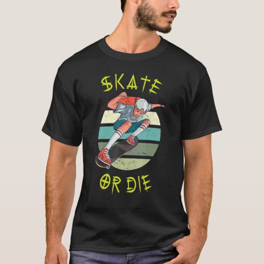 Skate or Die Skateboarding Teenager Boy Skateboard T-shirt (Voorkant)