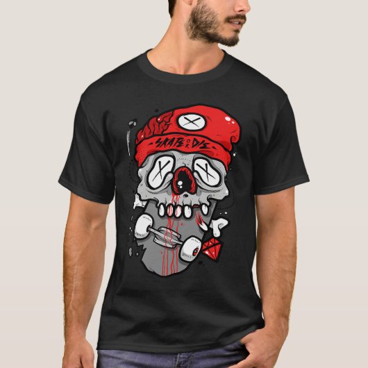 Skate or Die  Skater Board American Cool Graphic T-shirt (Voorkant)