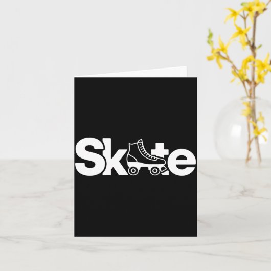 Skate Roller Skate Roller Skating Roller Skater Kaart (Gele Bloem)