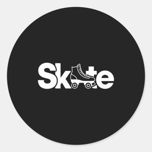 Skate Roller Skate Roller Skating Roller Skater  Ronde Sticker (Voorkant)