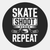 Skate Shoot Score Repeat (2) Ronde Sticker (Voorkant)