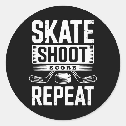 Skate Shoot Score Repeat (2)  Ronde Sticker (Voorkant)