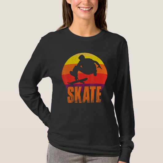 Skate Skateboarding Retro Sport  Skateboarder Vint T-shirt (Voorkant)