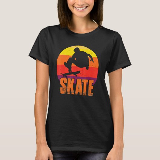 Skate Skateboarding Retro Sport Skateboarder Vint T-shirt (Voorkant)