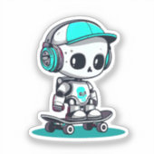 Skate SkullBot Sticker (Voorkant)