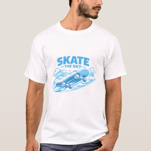 Skate The Sky – Blauwe Drift T-shirt (Voorkant)