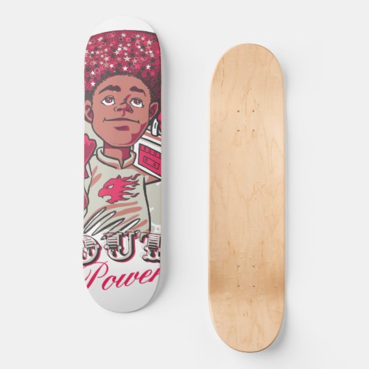 Skateboard 8 1/2" – YOUTH Power Afro & Boombox  (Voorkant)