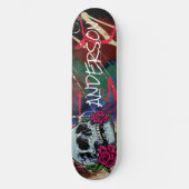 Skateboard Aangepaste blauwe schedel (Voorkant)
